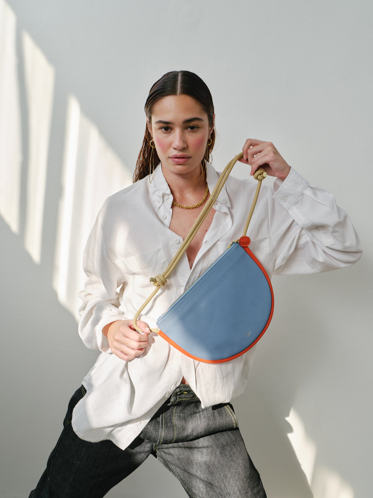Selene Bag - Sky Blue / Lobster Red - Project Dyad