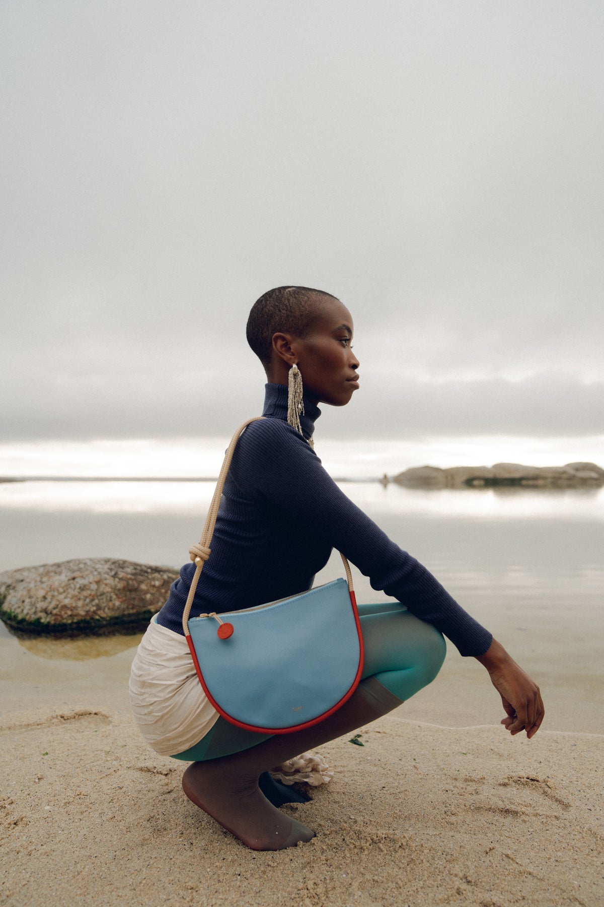 Selene Bag - Sky Blue / Lobster Red