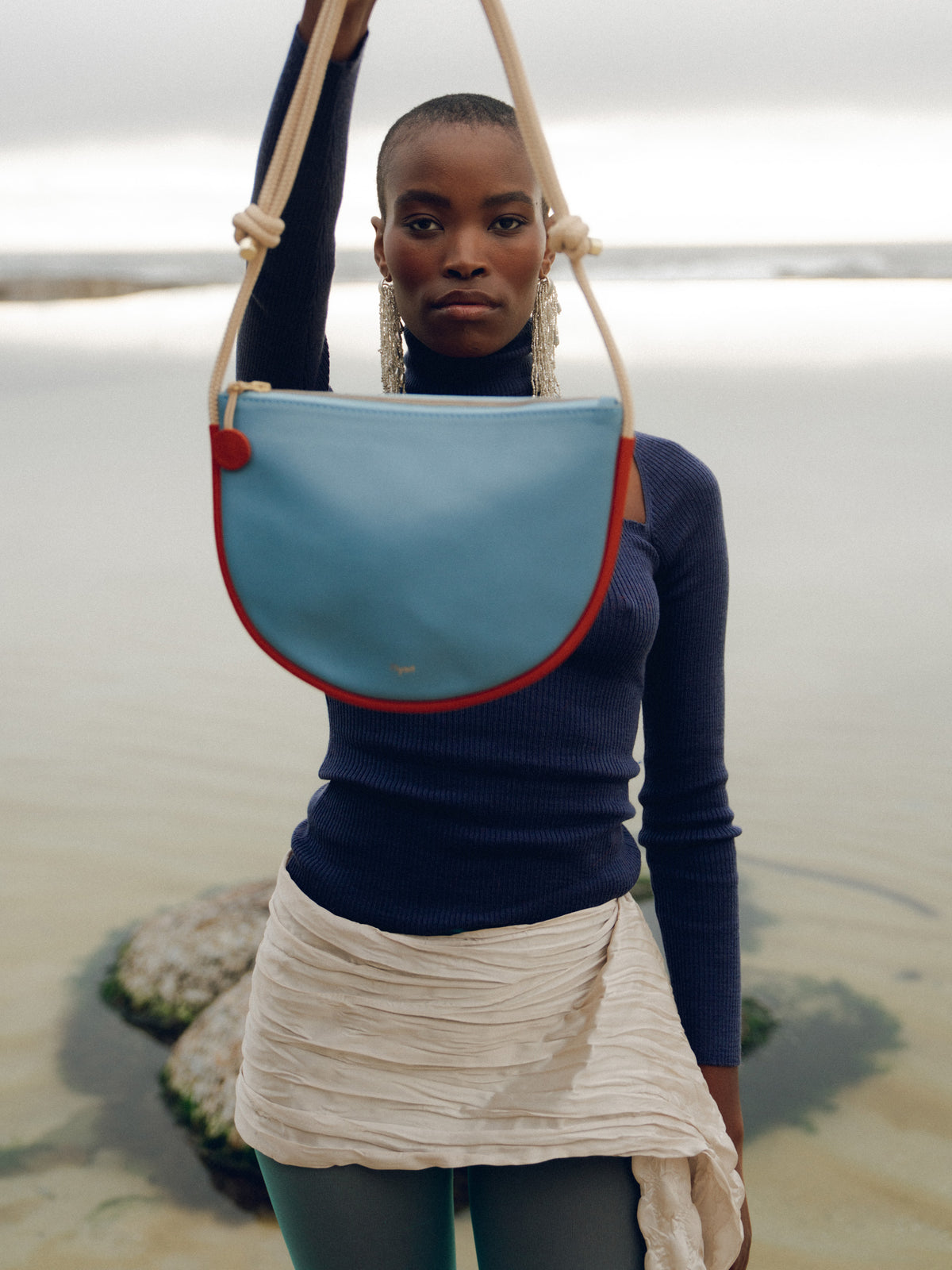 Selene Bag - Sky Blue / Lobster Red