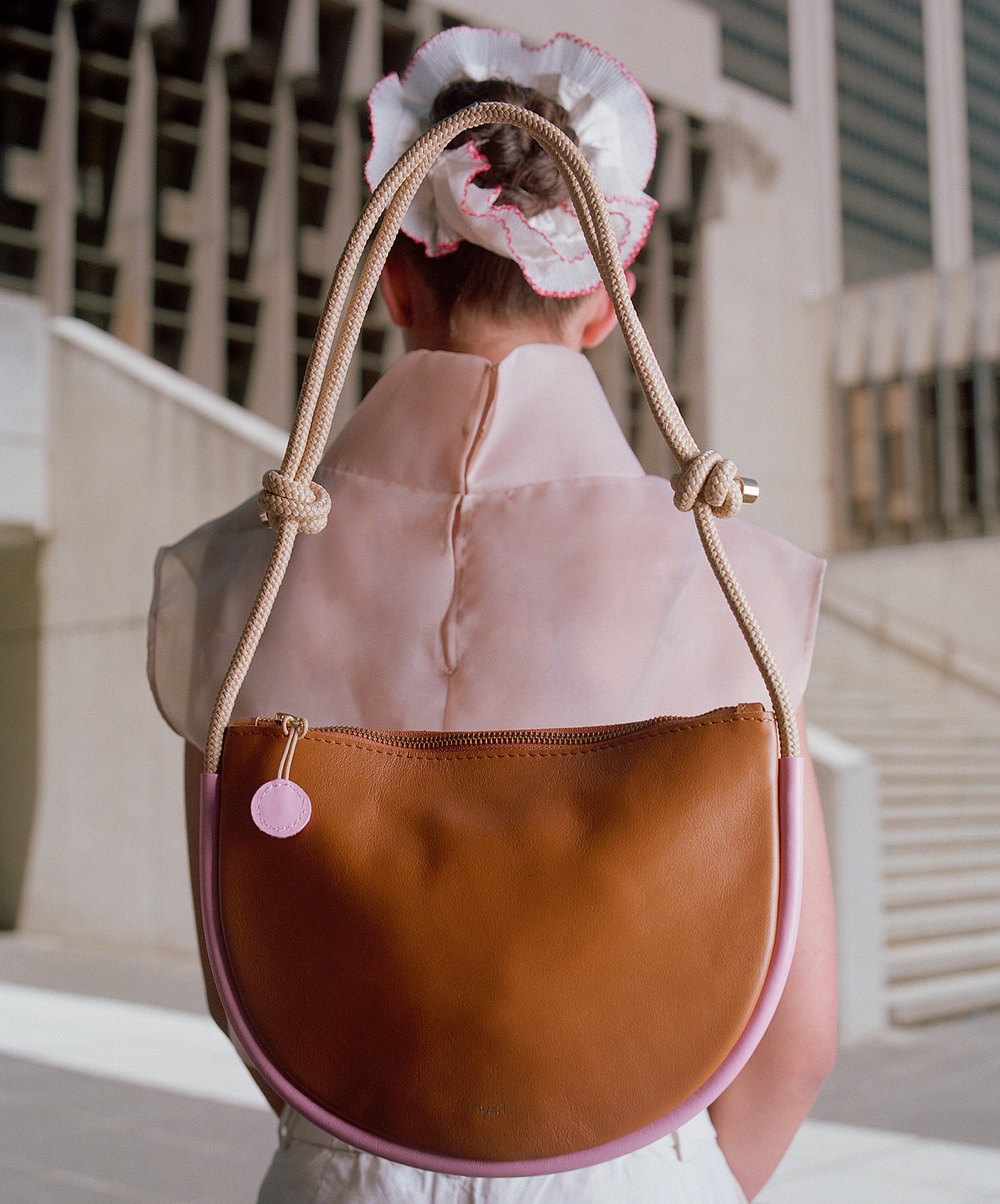 Selene Bag - Tan / Candy Pink