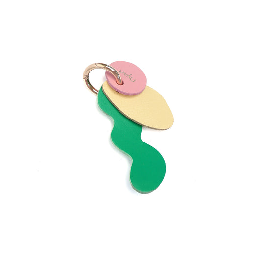 Squiggle Charm - Lawn Green / Butter